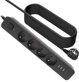 listwa-zasilajaca-przedluzacz-usb-dlugosc-kabla-5m-antyprzepieciowa-czarna