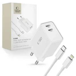 ladowarka-tech-protect-c35w-sieciowa-2x-usb-c-pd-35w-z-kablem-usb-c-lightning-biala