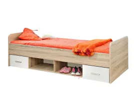 lozko-do-pokoju-mlodziezowego-dino-90x200-dab-sonoma-bialy-2-szuflady-polki