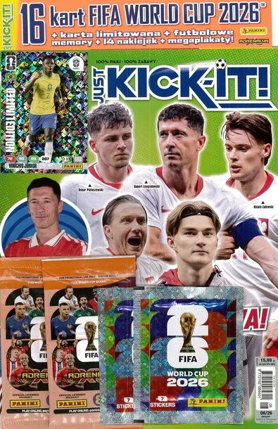 JUST KICK -IT! 6 / 2026 16 kart + 14 Naklejek World Cup 2026 + Limited VINI