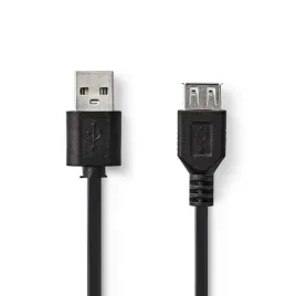 nedis-ccgp60010bk20-kabel-usb-usb-2-0-2-m-usb-a-048-gbit-s-czarny