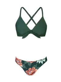 bikini-damskie-kwiatowe-wiazane-zielone-s-cupshe
