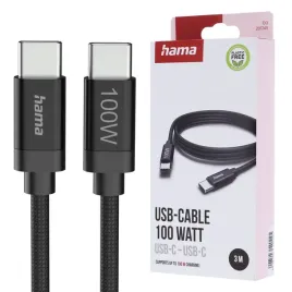 hama-kabel-100w-usb-c-nylonowy-3m-szybkie-ladowanie-qc-4-0-480-mbit-s