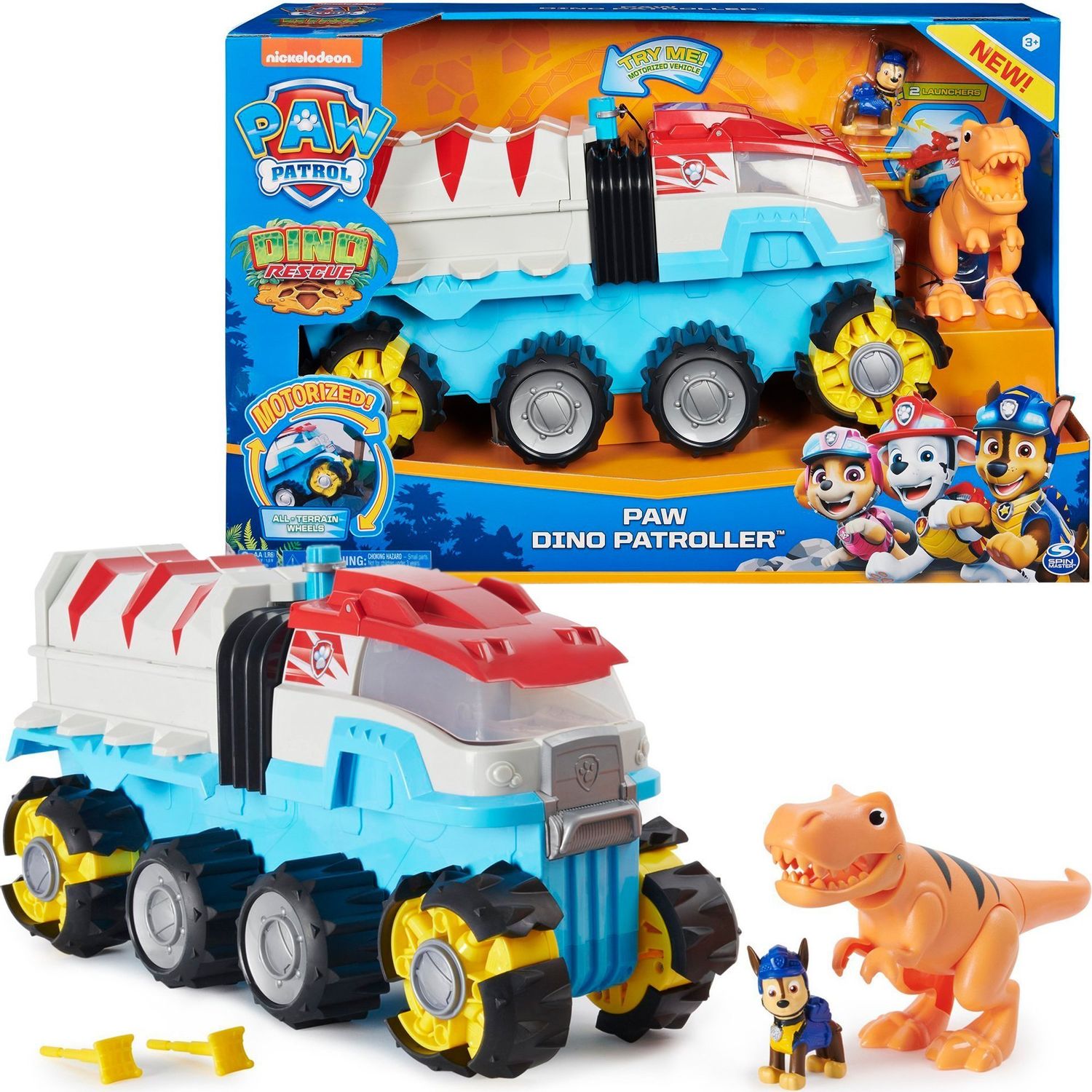 Promocja Psi Patrol Patrolowiec Dino Rescue + figurki Chase i dinozaur wyprzedaż przecena