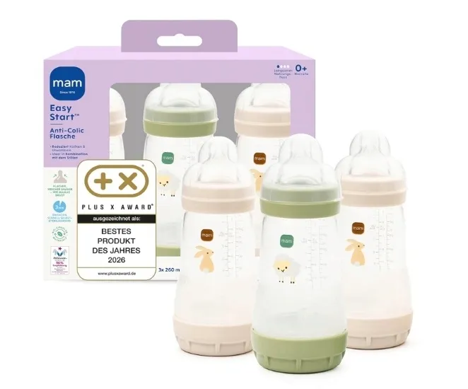 Butelki antykolkowe MAM Easy Start Anti-Colic 260ml Zestaw 3szt 0m+ matowe