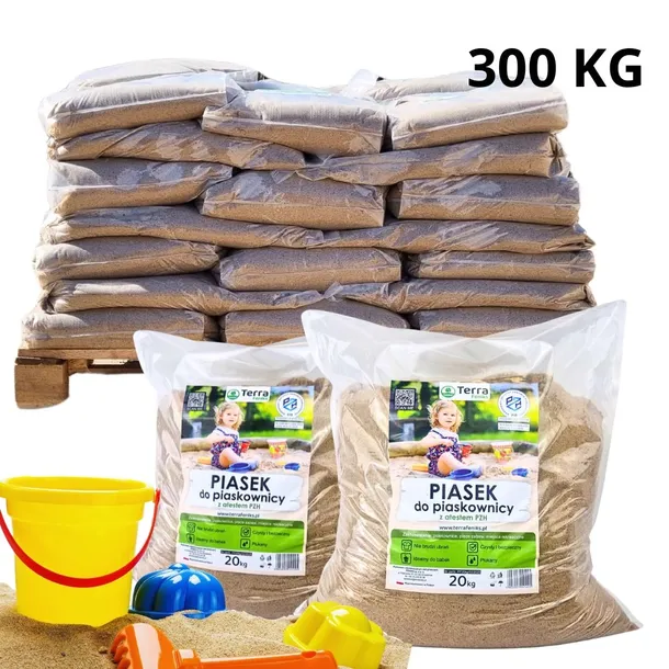 300 kg (15x20 kg / paleta) - TERRA Piasek do piaskownicy z atestem