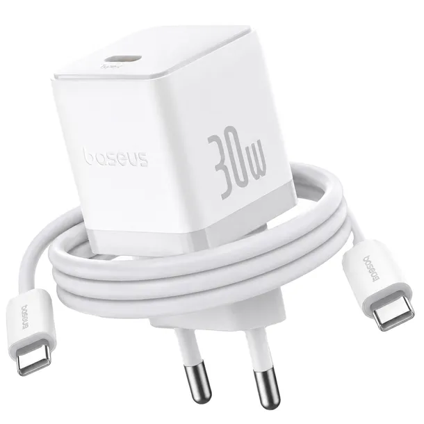 BASEUS SZYBKA ŁADOWARKA 30W USB-C TYPC PD QC DO TELEFONU + KABEL USB-C 1M