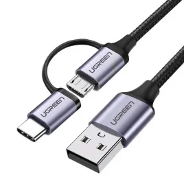 ugreen-kabel-2w1-usb-a-na-micro-usb-z-przejsciowka-na-usb-c-typ-c-24a-1m