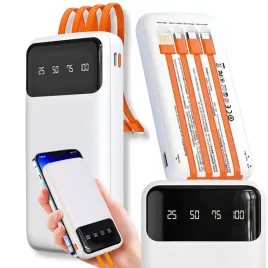 dudao-k6pro-powerbank-10000mah-z-kablem-usb-usb-typ-c-lightning-bialy