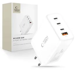 tech-protect-nc240w-gan-4-port-network-charger-pd-240w-qc3-0-white