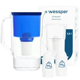 dzbanek-filtrujacy-plastikowy-wessper-d1-solid-28l-niebieski-3x-filtr