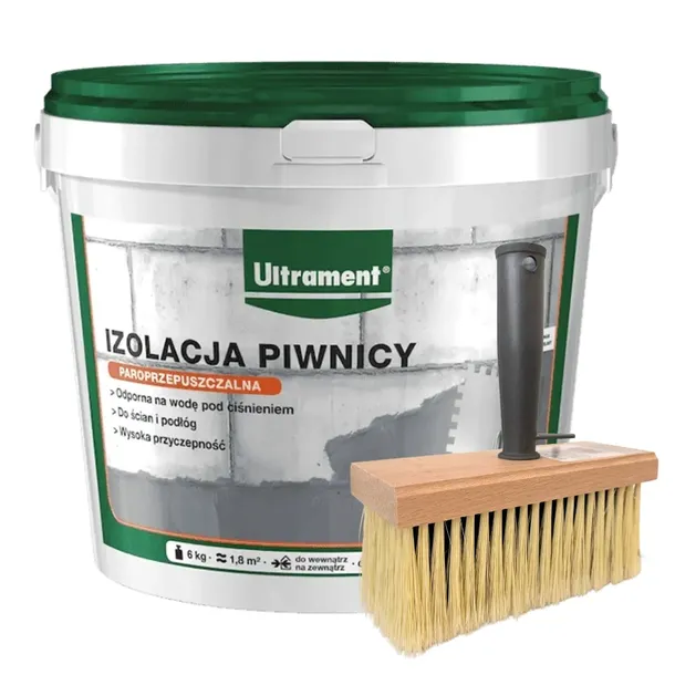 IZOLACJA PIWNICY 6kg Uszczelnia Chroni przed wilgocią + GRATIS PĘDZEL ULTRAMENT