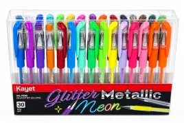 kayet-zestaw-dlugopisow-zelowych-dlugopisy-metaliczne-brokatowe-neon-30szt
