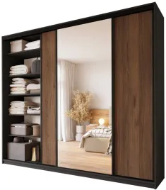 wysoka-szafa-przesuwna-z-lustrem-orzech-280-cm-largo-plus