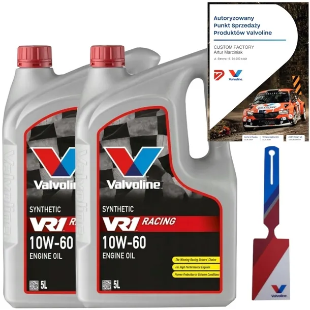 VALVOLINE VR1 RACING 10W60 10L + ZAWIESZKA