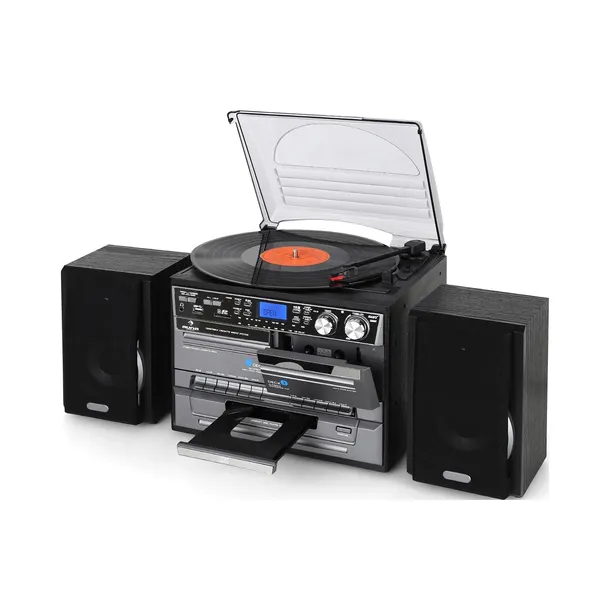 Retro wieża stereo Auna TC-386 FM CD USB SD MP3 gramofon magnetofon