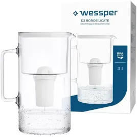 dzbanek-szklany-3l-wessper-d2-borosilicate-aquaclassic-bialy-wklad