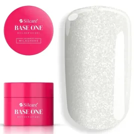 silcare-base-one-gel-zel-budujacy-uv-milkshake-bialy-z-drobinkami-100g