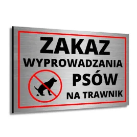 tablica-tabliczka-zakaz-wyprowadzania-psow-na-trawnik-trawe-srebrna-druk-uv