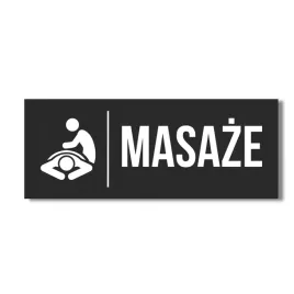 tabliczka-z-napisem-30x10cm-masaze-aluminiowa-czarna-matowa-piktogram-duza