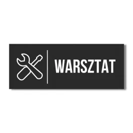 tabliczka-napis-warsztat-piktogram-20x10cm-druk-aluminium-czarny-mat