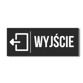 tabliczka-czarna-mat-z-napisem-i-piktogram-wyjscie-na-drzwi-sciane-20x10cm