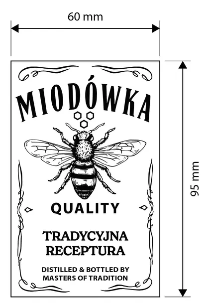 Naklejki Transparentne Miodówka etykiety przeźroczyste Miód 2 sztuki