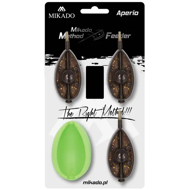 Zestaw Mikado Method Feeder Aperio L Koszyki 3x30g + Foremka