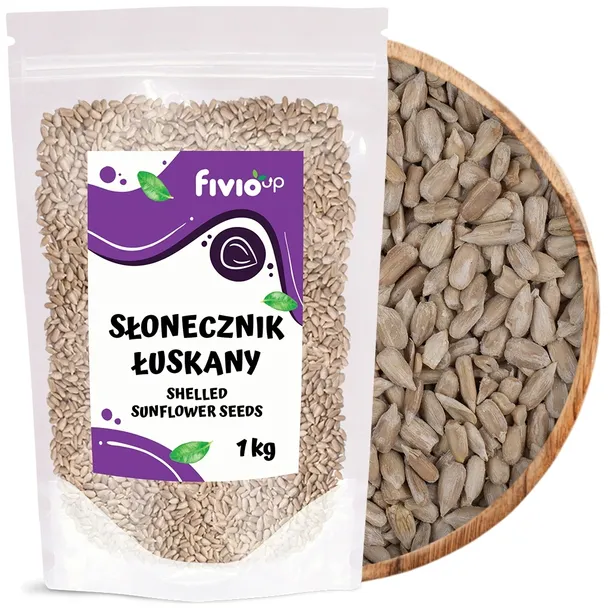 SŁONECZNIK ŁUSKANY NATURALNY 1KG 1000g ŚWIEŻY ZIARNO SŁONECZNIKA FIVIO UP