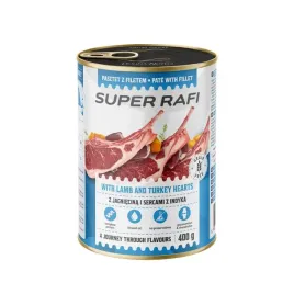 mokra-karma-dla-psa-super-rafi-z-jagniecina-i-sercami-z-indyka-puszka-400g