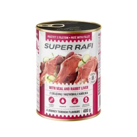 mokra-karma-dla-psa-super-rafi-z-cielecina-i-watrobka-z-krolika-puszka-400g