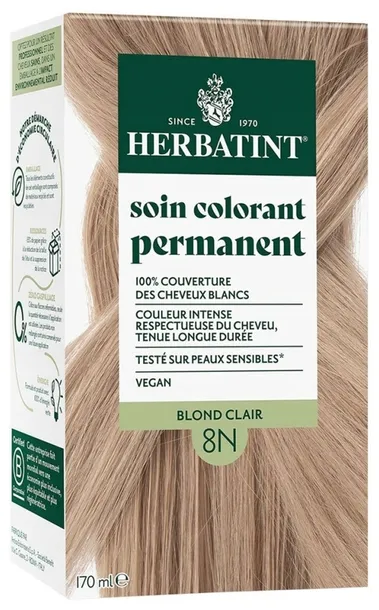 Herbatint Farba 8N Jasny Blond 170 ml bez amoniaku krycie siwych włosów