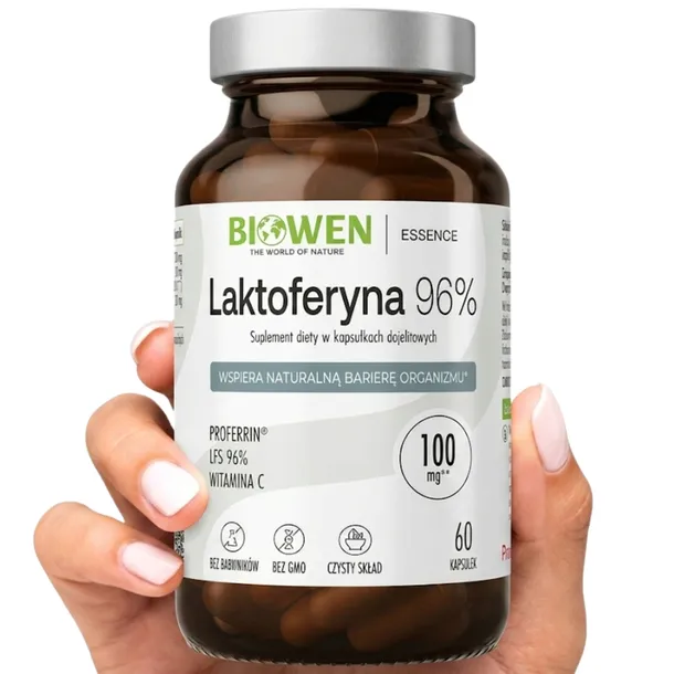 Biowen Laktoferyna 96% LFS 200mg 60 kap ODPORNOŚĆ Anemia WCHŁANIANIE ŻELAZA