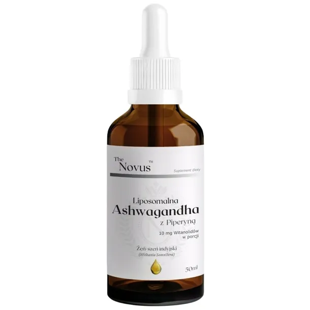 The Novus Liposomalna Ashwagandha 50ml Stres Emocje Wysiłek Spokój Ukojenie