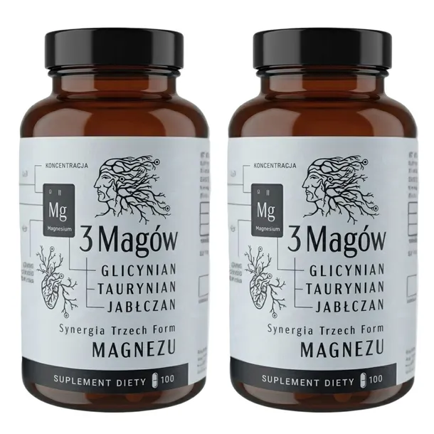 2x Nanga 3 Magów Magnez 100 kaps KOMPLEKS POŁĄCZENIE Magnezów Synergia