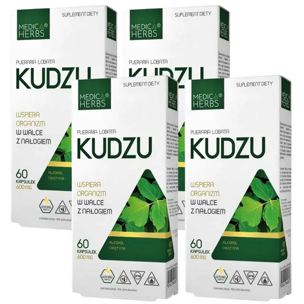 4x Medica Herbs KUDZU ekstrakt 600mg 60 kapsułek NAŁÓG uzależnienia