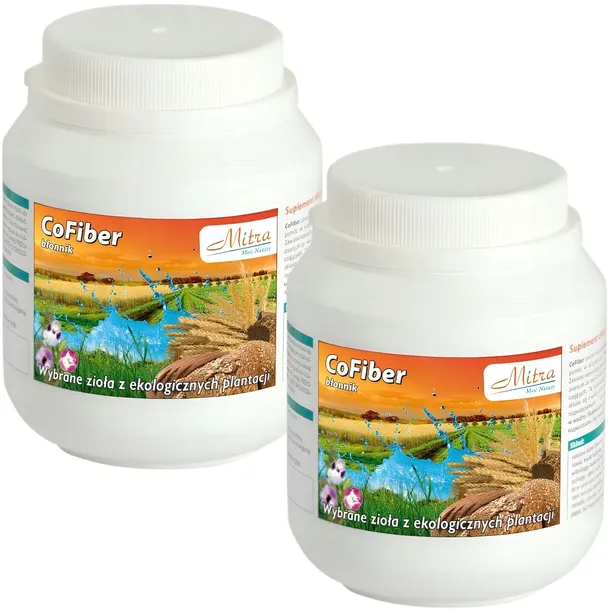 2x Mitra CoFiber błonnik 400 g MASA CIAŁA BABKA PŁESZNIK Orzech Włoski