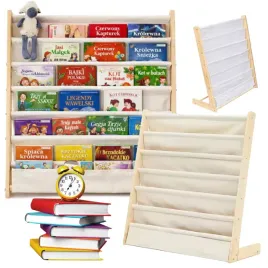 polka-na-ksiazki-dla-dzieci-drewniana-6-polek-kieszeni-montessori-organizer