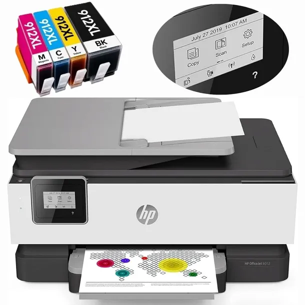 Drukarka Atramentowa Wielofunkcyjna Wi-Fi Skaner HP OfficeJet 8012 912XL
