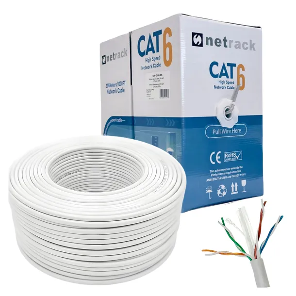 Kabel sieciowy skrętka LAN kat. 6 UTP 305m CCA Netrack cat 6 przewód RJ45