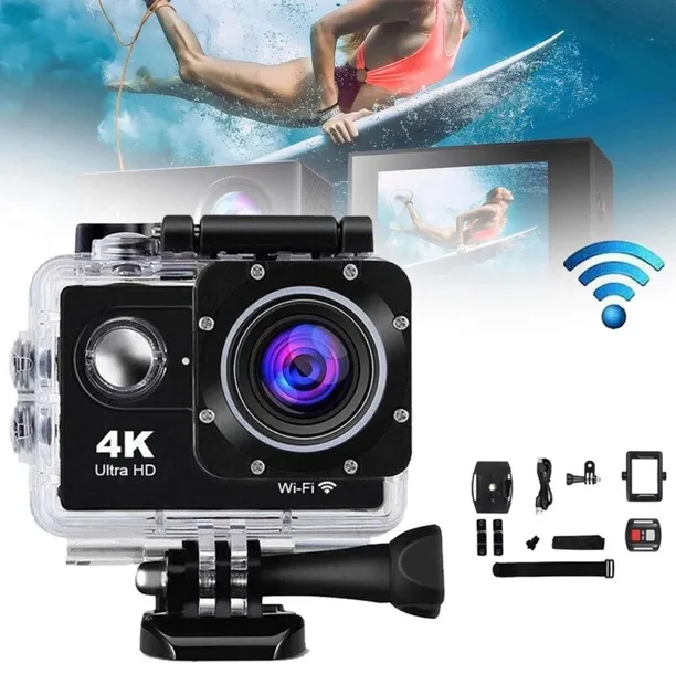 Wodoodporna Kamera Sportowa 4K Full HD PRO 30m zestaw Akcesoria 20w1
