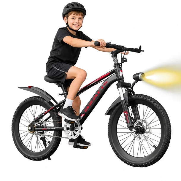 Dziecięcy Rowerek 20 Cali Przerzutki Tarcze Kółka Boczne Amortyzator MTB