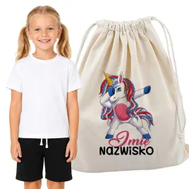 koszulka-spodenki-stroj-na-wf-140-dla-dziewczynki-imie-unicorn-space-worek