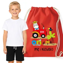 zestaw-koszulka-spodenki-stroj-na-wf-116-dla-chlopca-imie-traktor-worek