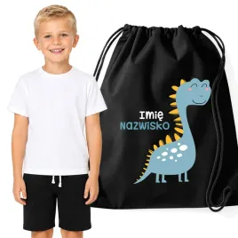 zestaw-koszulka-spodenki-stroj-na-wf-116-dla-chlopca-imie-dinozaur-worek