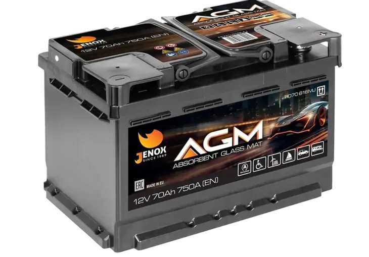 AKUMULATOR 12V JENOX AGM 70AH 750A P+ GWARANCJA 3 LATA-2026 RADOM