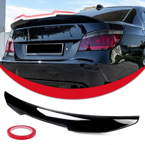 SPOILER DOKŁADKA LOTKA BMW E60 PSM LOOK NA KLAPĘ CZARNY POŁYSK