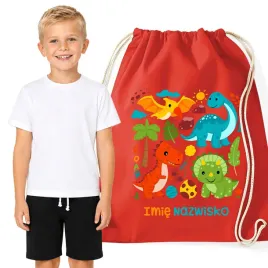 zestaw-koszulka-spodenki-stroj-na-wf-116-dla-chlopca-imie-dinozaur-worek