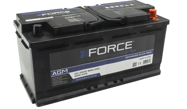 AKUMULATOR 12V ECOFORCE AGM 105AH 950A P+ , RADOM
