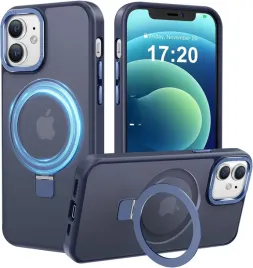 puyateya-etui-magsafe-do-iphone-11-ring-stojak-niebieskie-matowe